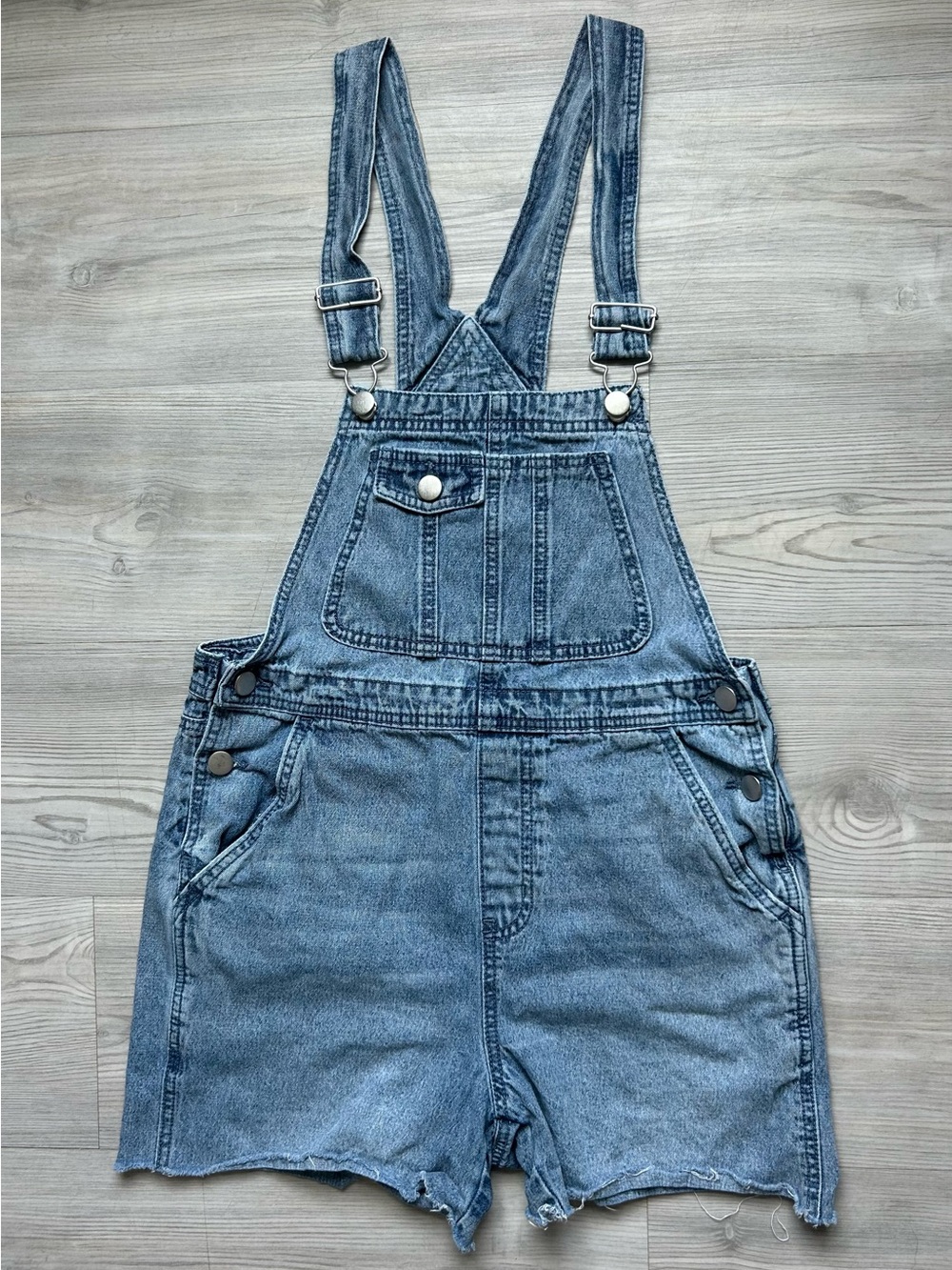 Tinseltown Light Blue Denim Short Overalls